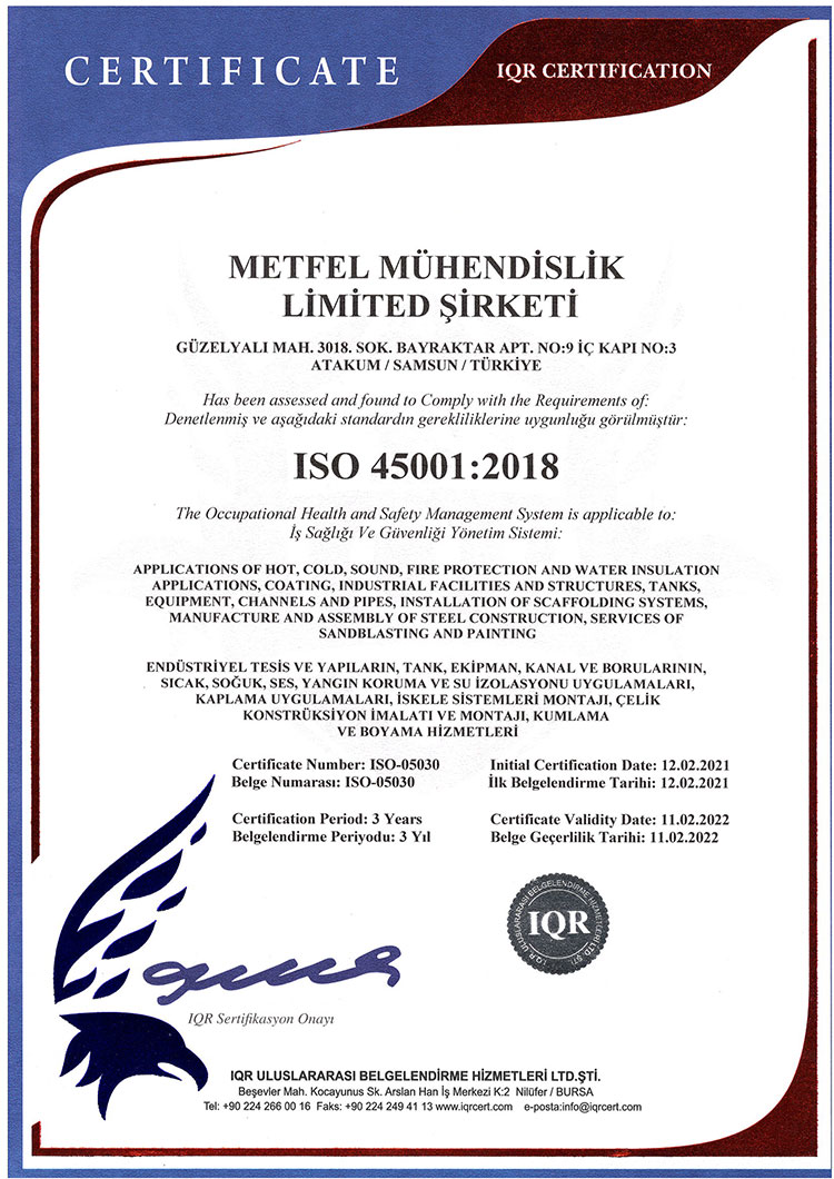 Metfel Endüstriyel İzolasyon Yalıtım